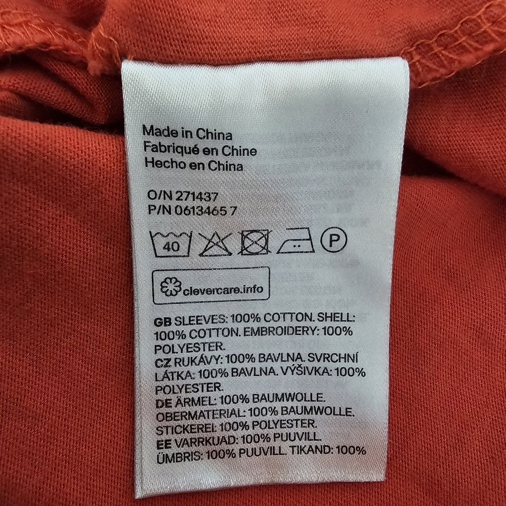 H&M Orange Embroidered Off-Shoulder Cottagecore Blouse Sz M - Picture 6 of 7